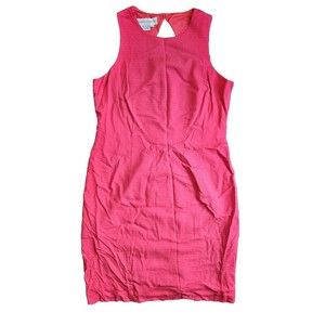 Vtg Maggie London 100% Silk Sleeveless Cocktail Dress Sz 12 Barbie Pink Lined